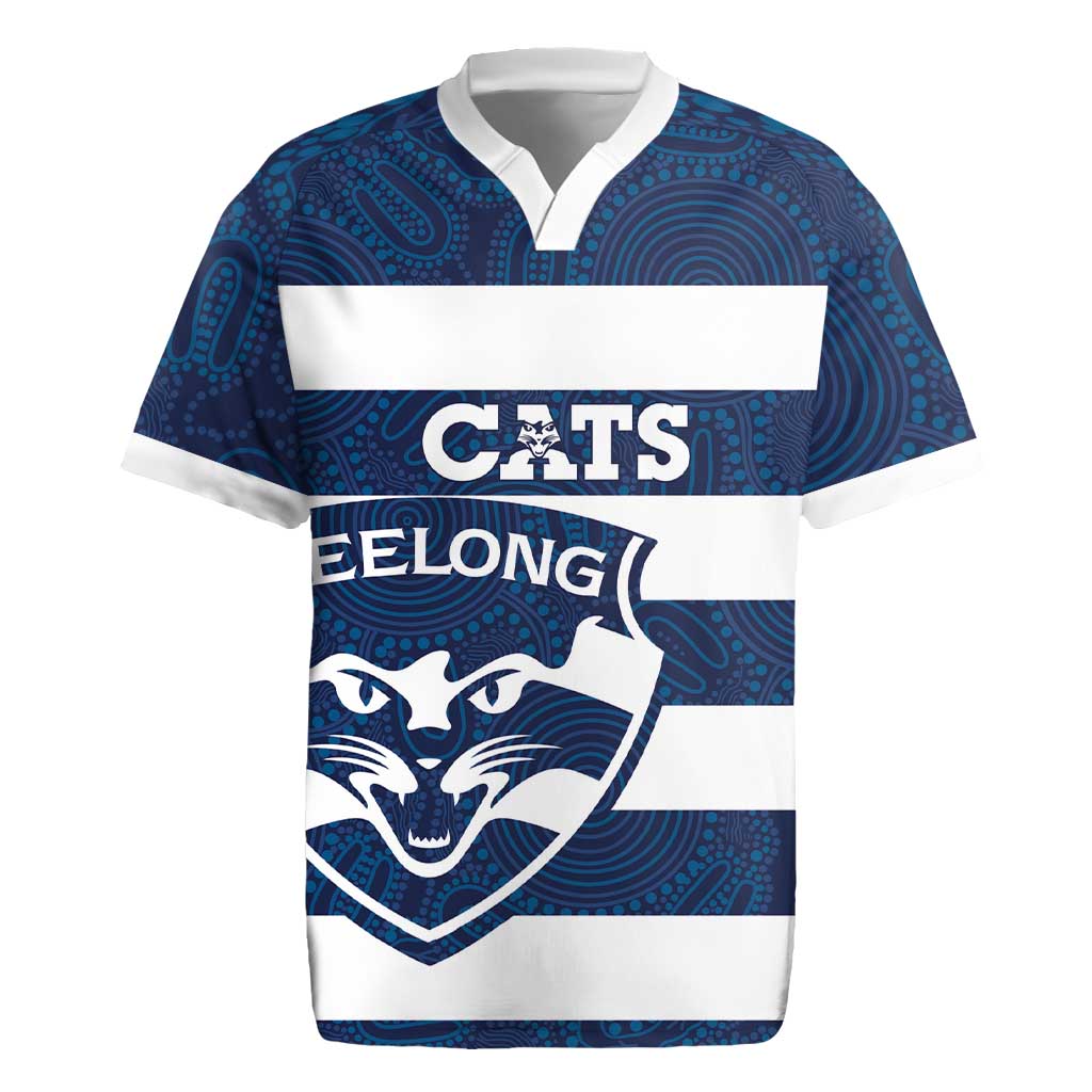AFL Cats Football Custom Rugby Jersey Geelong Proud Indigenous Art - Aussie Hoodie
