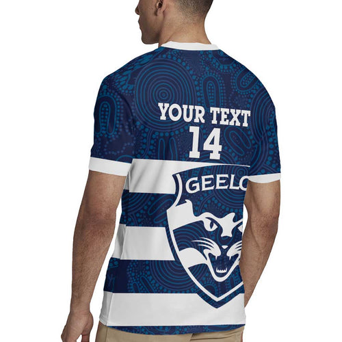 AFL Cats Football Custom Rugby Jersey Geelong Proud Indigenous Art - Aussie Hoodie