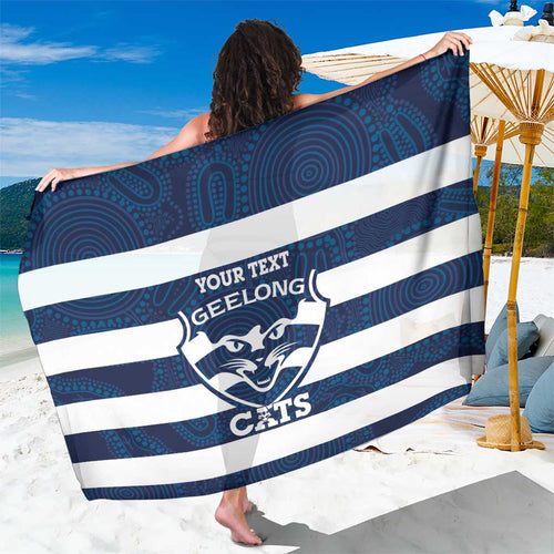 AFL Cats Football Custom Sarong Geelong Proud Indigenous Art - Aussie Hoodie