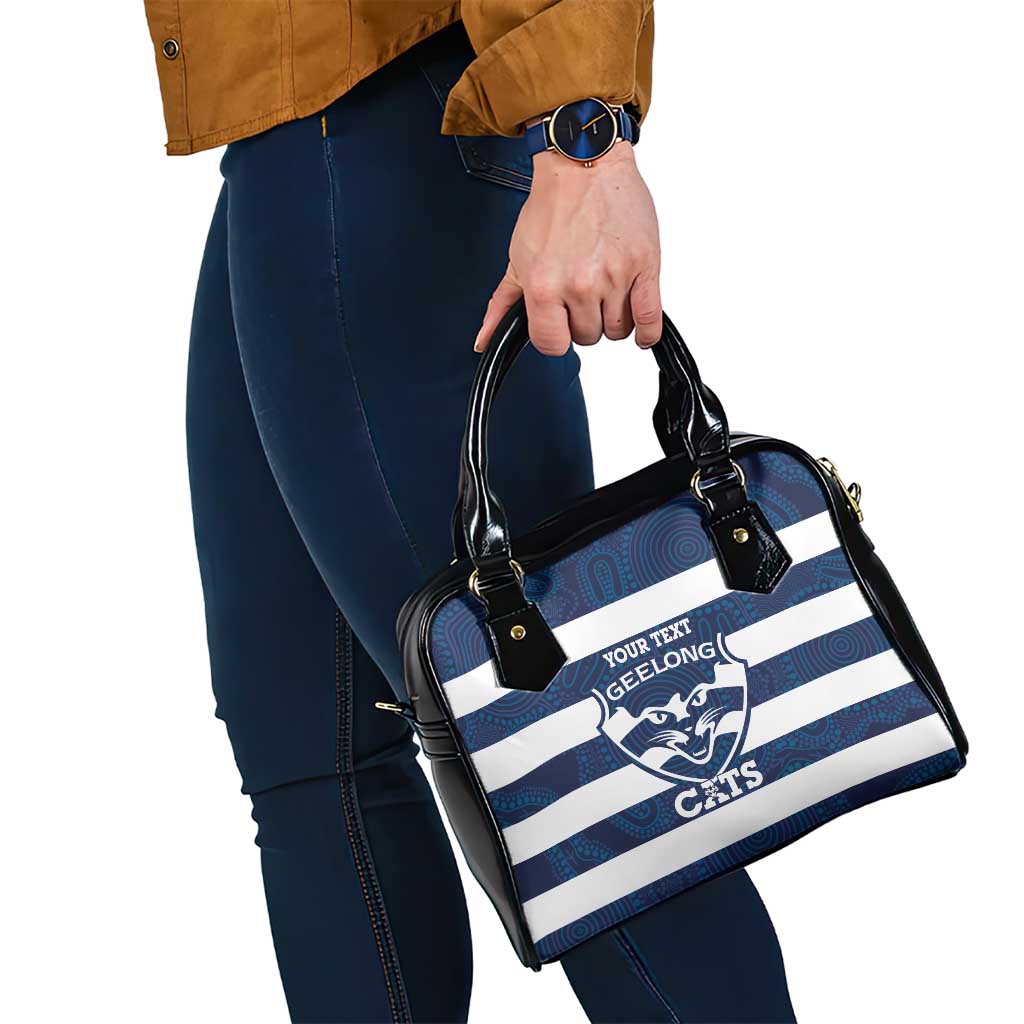 AFL Cats Football Custom Shoulder Handbag Geelong Proud Indigenous Art - Aussie Hoodie