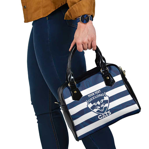 AFL Cats Football Custom Shoulder Handbag Geelong Proud Indigenous Art - Aussie Hoodie