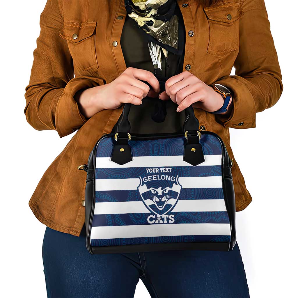 AFL Cats Football Custom Shoulder Handbag Geelong Proud Indigenous Art - Aussie Hoodie
