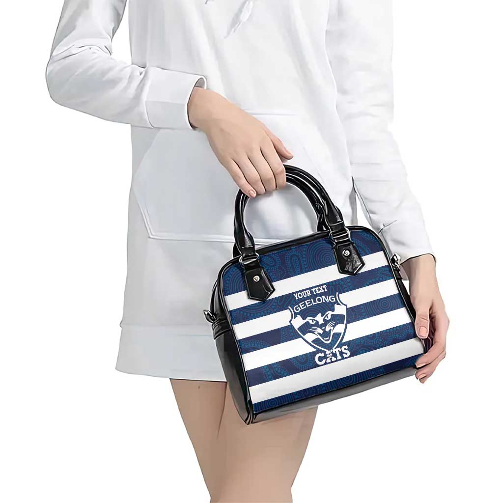 AFL Cats Football Custom Shoulder Handbag Geelong Proud Indigenous Art - Aussie Hoodie