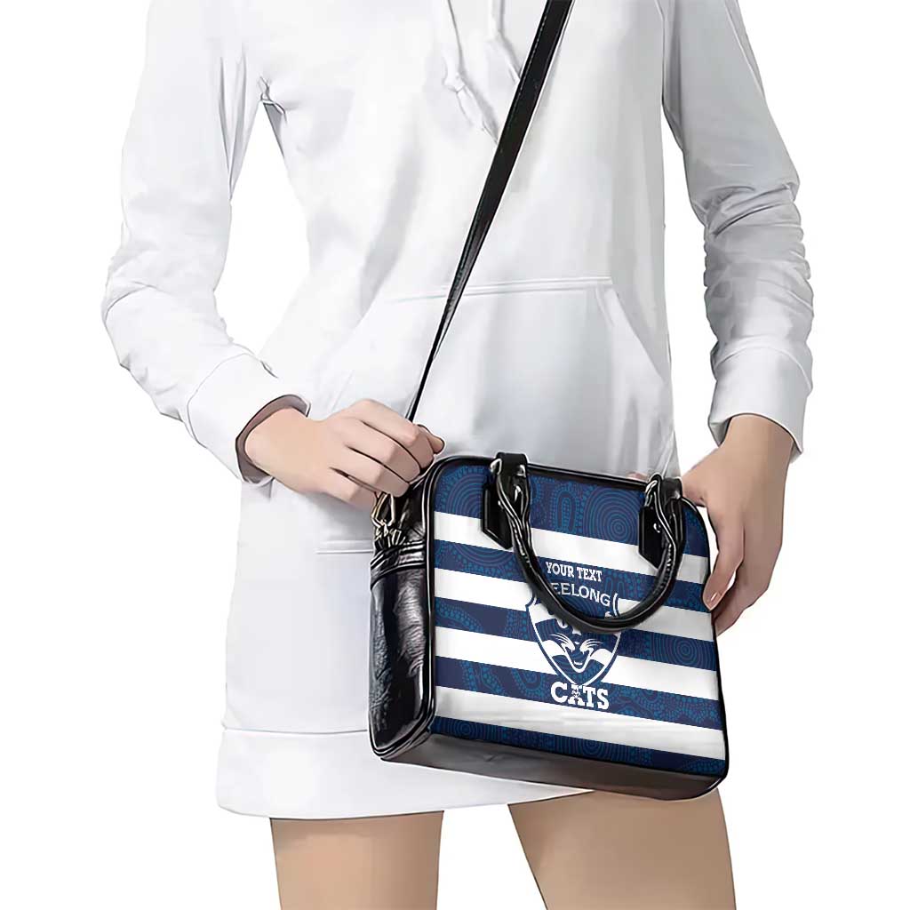 AFL Cats Football Custom Shoulder Handbag Geelong Proud Indigenous Art - Aussie Hoodie