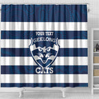 AFL Cats Football Custom Shower Curtain Geelong Proud Indigenous Art - Aussie Hoodie