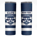 AFL Cats Football Custom Skinny Tumbler Geelong Proud Indigenous Art - Aussie Hoodie