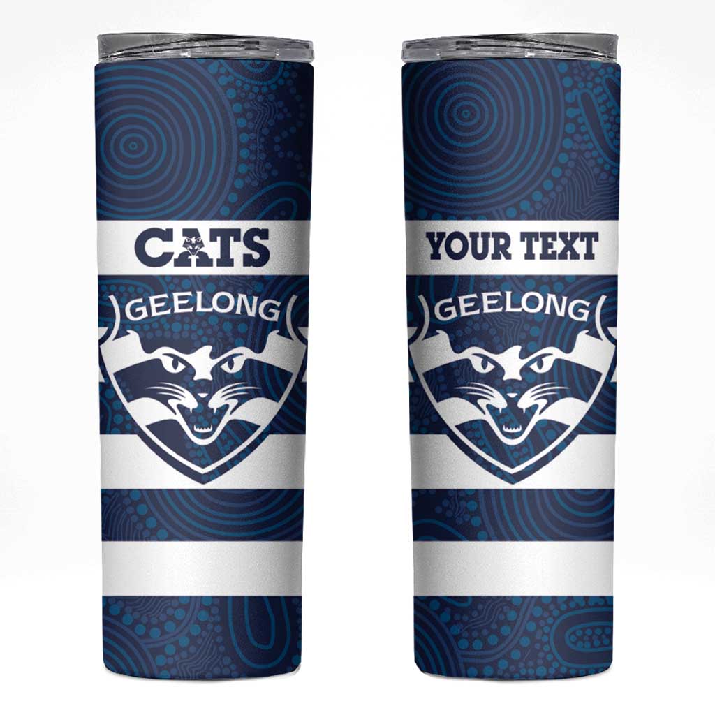 AFL Cats Football Custom Skinny Tumbler Geelong Proud Indigenous Art - Aussie Hoodie