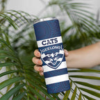 AFL Cats Football Custom Skinny Tumbler Geelong Proud Indigenous Art - Aussie Hoodie
