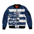 AFL Cats Football Custom Sleeve Zip Bomber Jacket Geelong Proud Indigenous Art - Aussie Hoodie