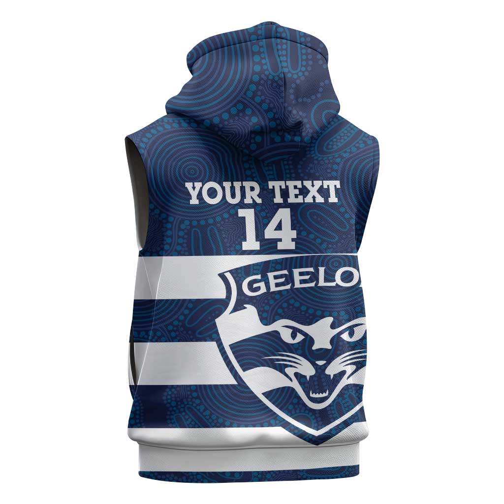 AFL Cats Football Custom Sleeveless Hoodie Geelong Proud Indigenous Art - Aussie Hoodie