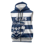 AFL Cats Football Custom Sleeveless Zip Hoodie Geelong Proud Indigenous Art LT14