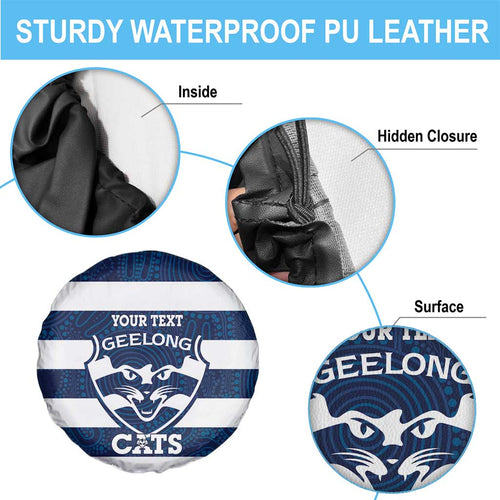 AFL Cats Football Custom Spare Tire Cover Geelong Proud Indigenous Art - Aussie Hoodie
