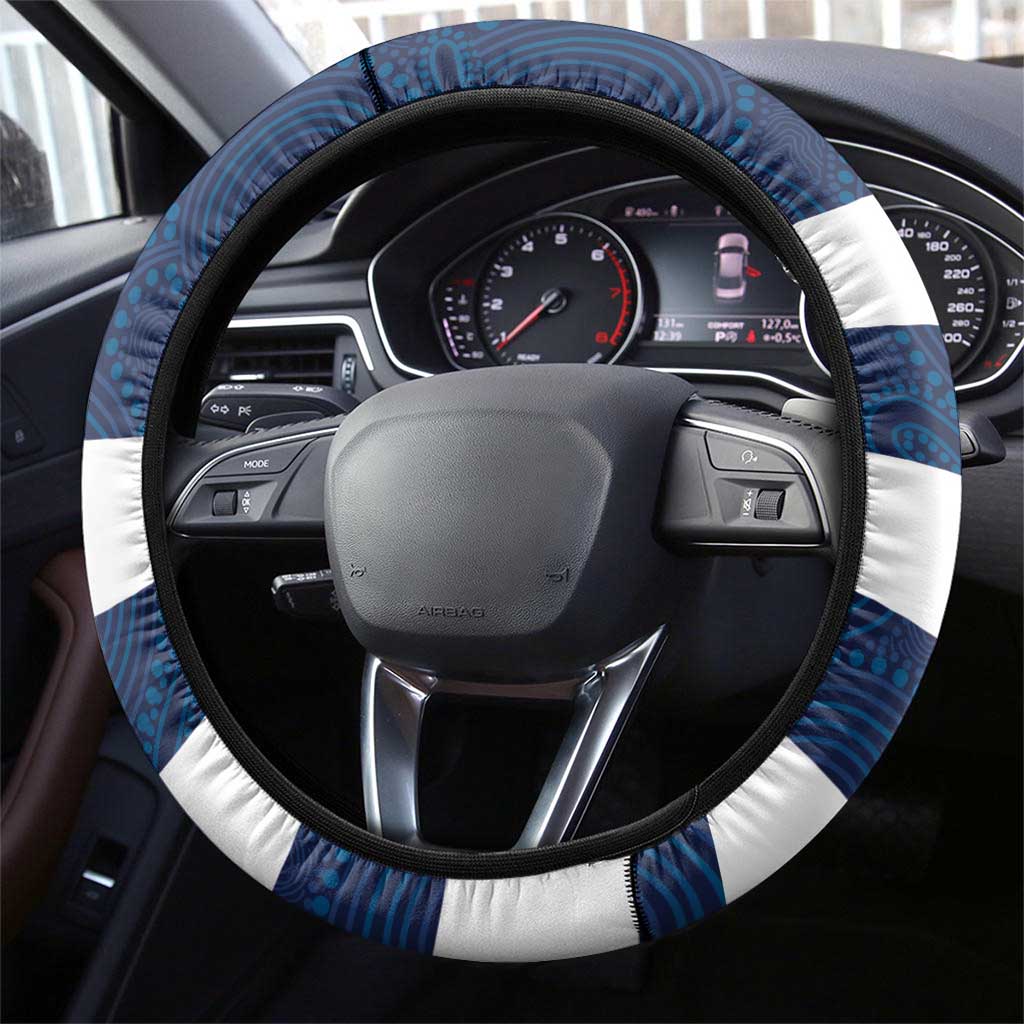 AFL Cats Football Steering Wheel Cover Geelong Proud Indigenous Art - Aussie Hoodie