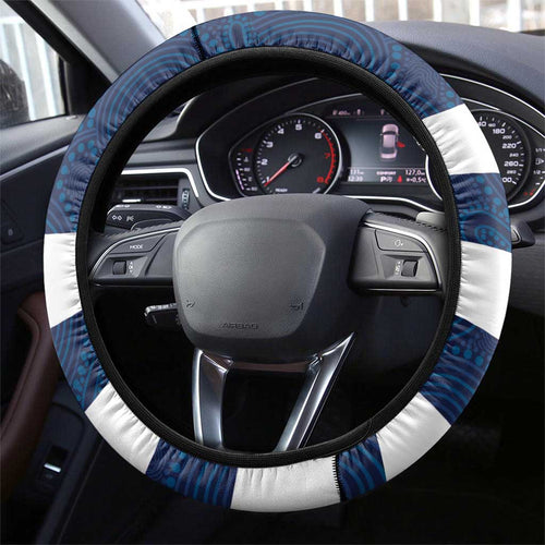 AFL Cats Football Steering Wheel Cover Geelong Proud Indigenous Art - Aussie Hoodie