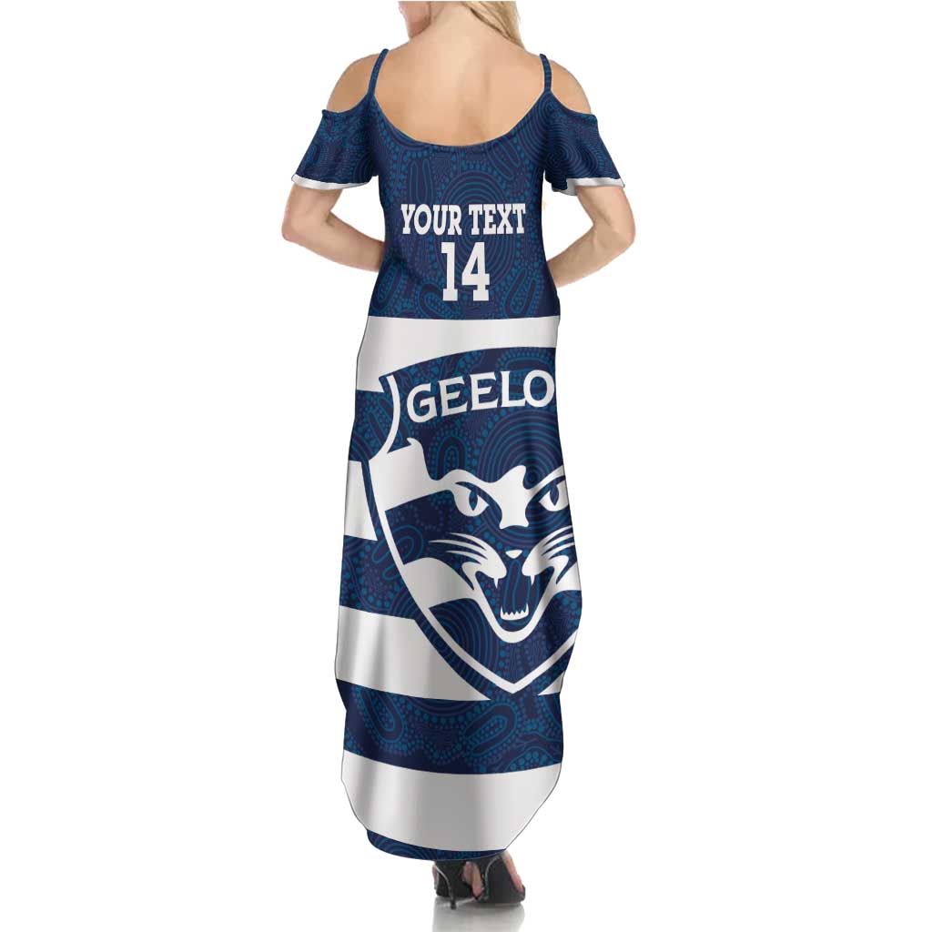 AFL Cats Football Custom Summer Maxi Dress Geelong Proud Indigenous Art - Aussie Hoodie