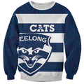 AFL Cats Football Custom Sweatshirt Geelong Proud Indigenous Art - Aussie Hoodie