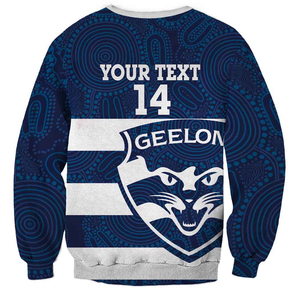 AFL Cats Football Custom Sweatshirt Geelong Proud Indigenous Art - Aussie Hoodie