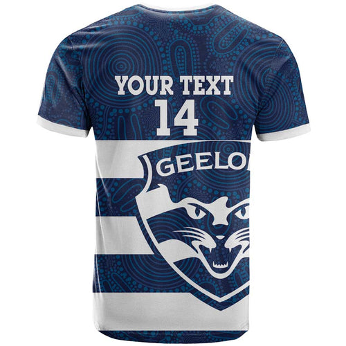 AFL Cats Football Custom T Shirt Geelong Proud Indigenous Art - Aussie Hoodie