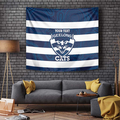 AFL Cats Football Custom Tapestry Geelong Proud Indigenous Art - Aussie Hoodie