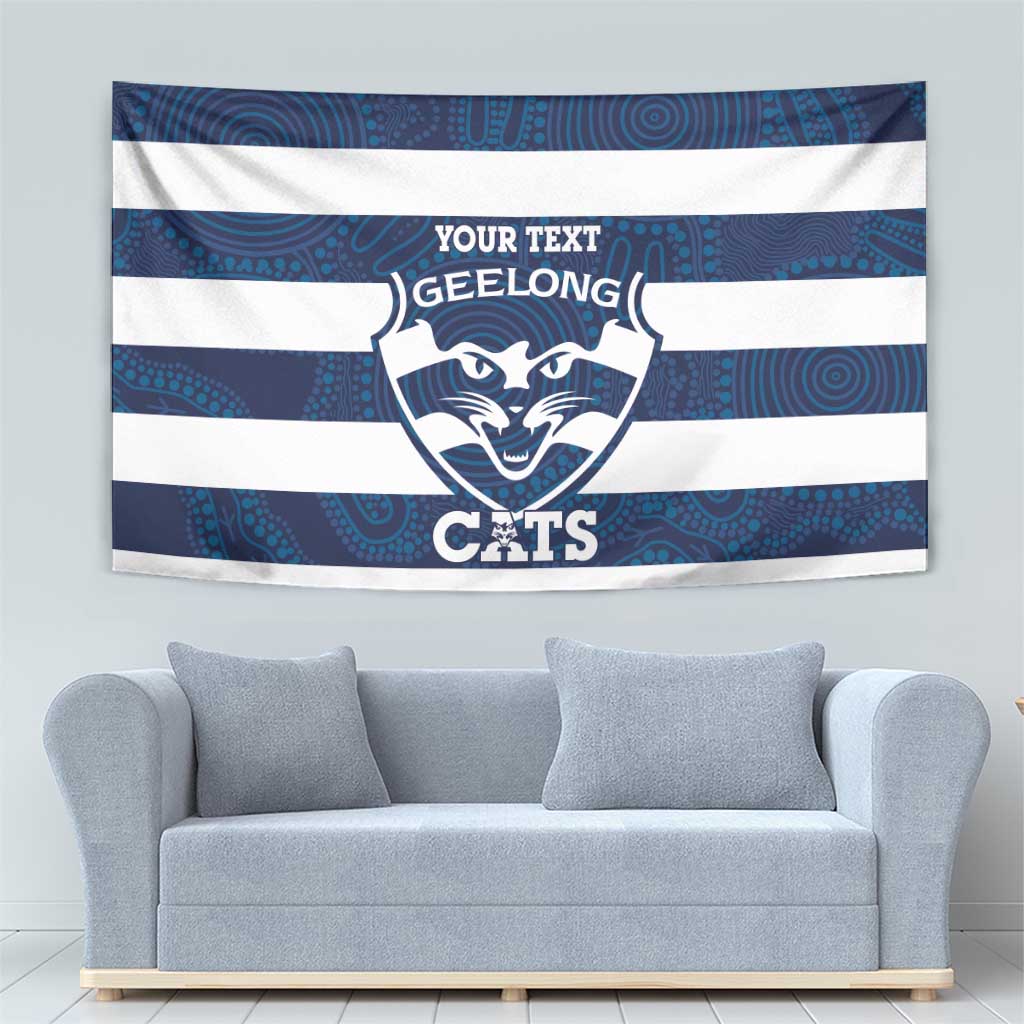 AFL Cats Football Custom Tapestry Geelong Proud Indigenous Art - Aussie Hoodie