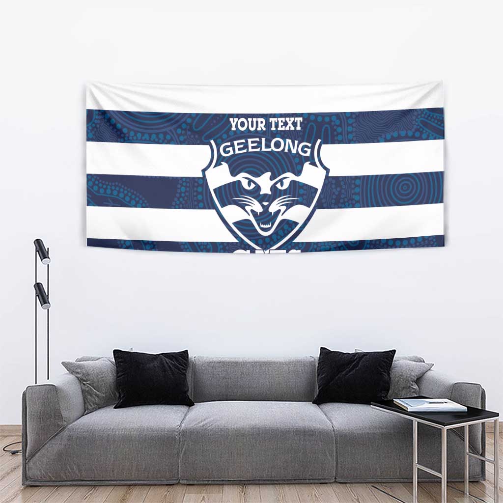 AFL Cats Football Custom Tapestry Geelong Proud Indigenous Art - Aussie Hoodie