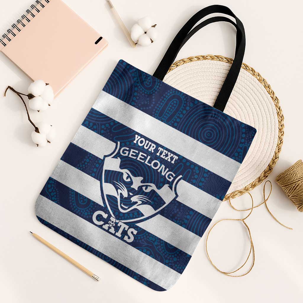 AFL Cats Football Custom Tote Bag Geelong Proud Indigenous Art - Aussie Hoodie