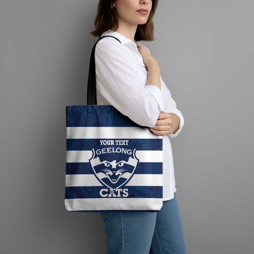 AFL Cats Football Custom Tote Bag Geelong Proud Indigenous Art - Aussie Hoodie