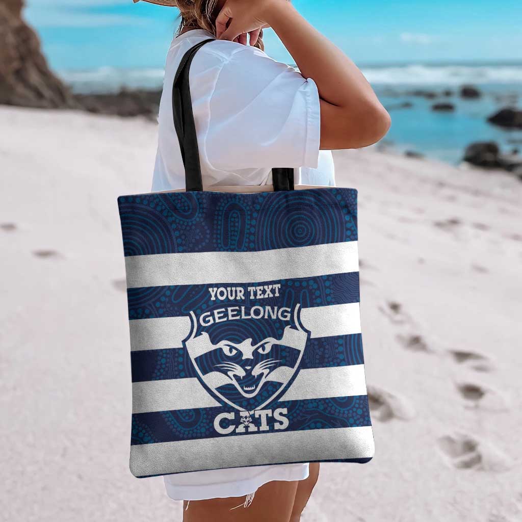 AFL Cats Football Custom Tote Bag Geelong Proud Indigenous Art - Aussie Hoodie