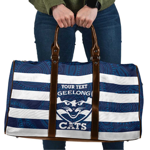 AFL Cats Football Custom Travel Bag Geelong Proud Indigenous Art - Aussie Hoodie