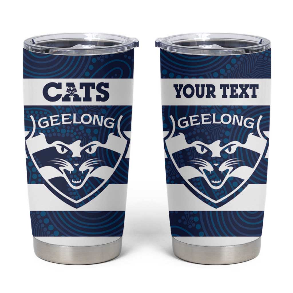 AFL Cats Football Custom Tumbler Cup Geelong Proud Indigenous Art - Aussie Hoodie