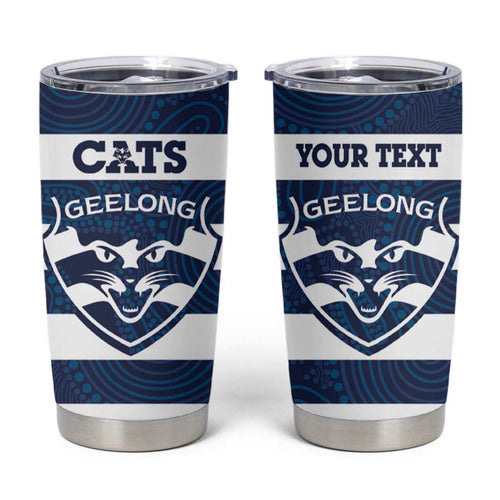 AFL Cats Football Custom Tumbler Cup Geelong Proud Indigenous Art - Aussie Hoodie