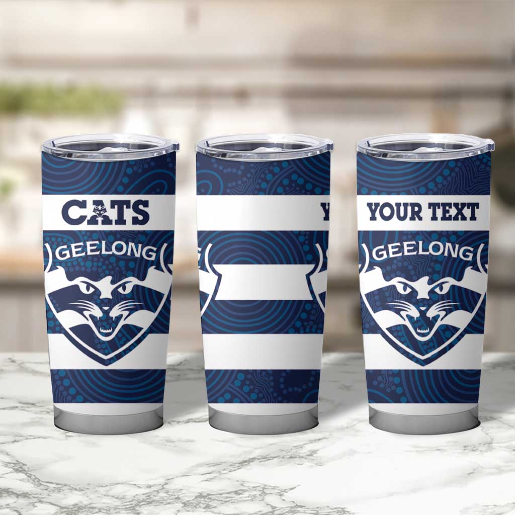 AFL Cats Football Custom Tumbler Cup Geelong Proud Indigenous Art - Aussie Hoodie