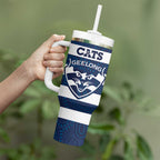 AFL Cats Football Custom Tumbler With Handle Geelong Proud Indigenous Art - Aussie Hoodie