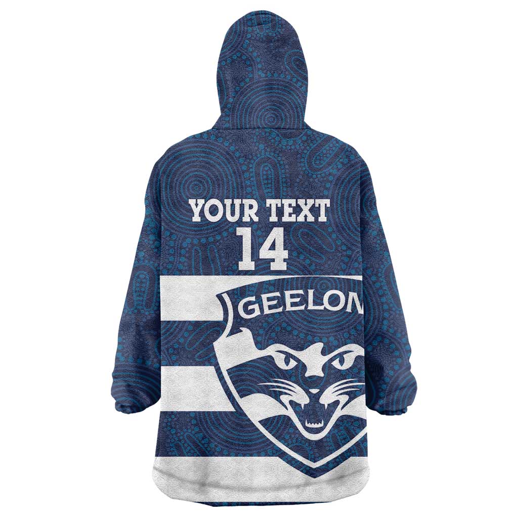 AFL Cats Football Custom Wearable Blanket Hoodie Geelong Proud Indigenous Art - Aussie Hoodie