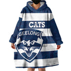 AFL Cats Football Custom Wearable Blanket Hoodie Geelong Proud Indigenous Art - Aussie Hoodie