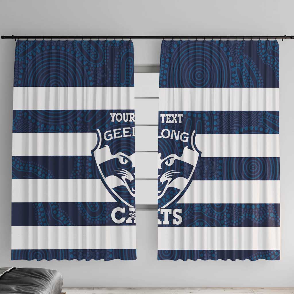 AFL Cats Football Custom Window Curtain Geelong Proud Indigenous Art - Aussie Hoodie