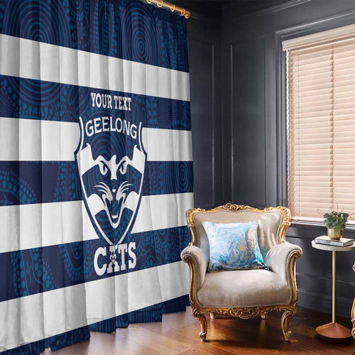 AFL Cats Football Custom Window Curtain Geelong Proud Indigenous Art - Aussie Hoodie