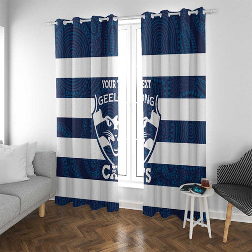 AFL Cats Football Custom Window Curtain Geelong Proud Indigenous Art - Aussie Hoodie
