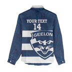 AFL Cats Football Custom Women Casual Shirt Geelong Proud Indigenous Art - Aussie Hoodie