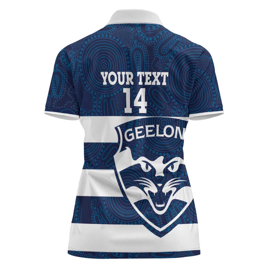 AFL Cats Football Custom Women Polo Shirt Geelong Proud Indigenous Art - Aussie Hoodie