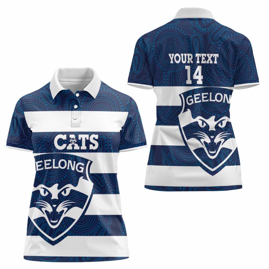 AFL Cats Football Custom Women Polo Shirt Geelong Proud Indigenous Art - Aussie Hoodie