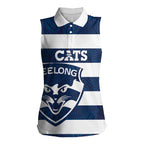 AFL Cats Football Custom Women Sleeveless Polo Shirt Geelong Proud Indigenous Art - Aussie Hoodie