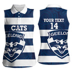 AFL Cats Football Custom Women Sleeveless Polo Shirt Geelong Proud Indigenous Art - Aussie Hoodie