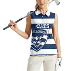 AFL Cats Football Custom Women Sleeveless Polo Shirt Geelong Proud Indigenous Art - Aussie Hoodie