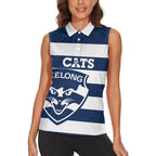 AFL Cats Football Custom Women Sleeveless Polo Shirt Geelong Proud Indigenous Art - Aussie Hoodie