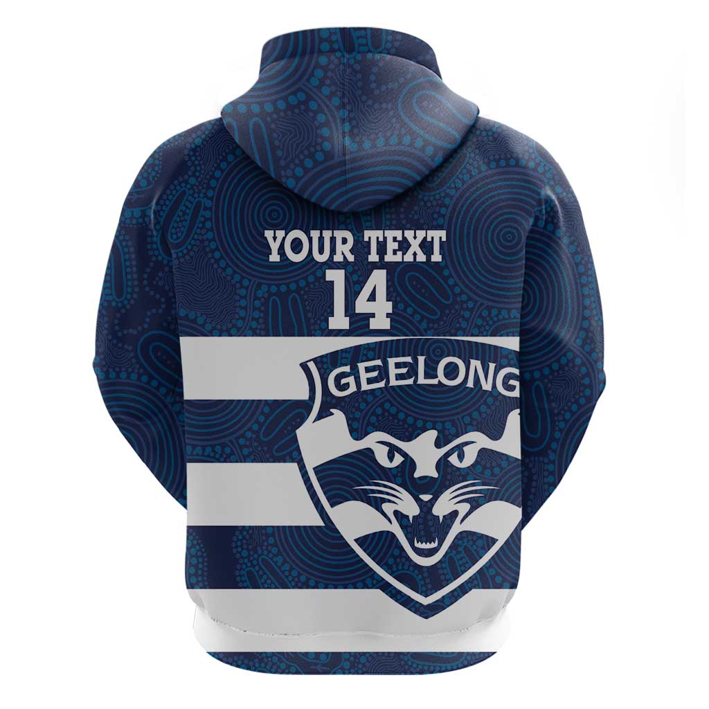 AFL Cats Football Custom Zip Hoodie Geelong Proud Indigenous Art - Aussie Hoodie