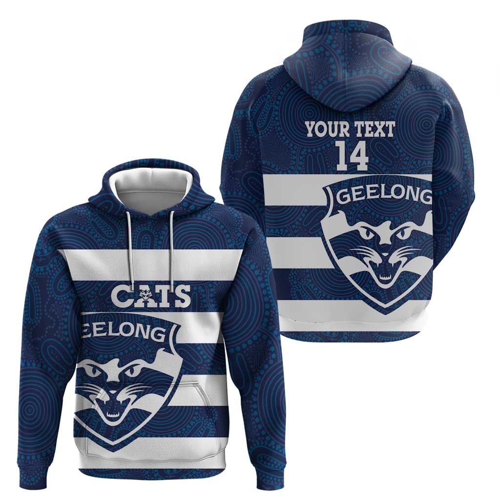AFL Cats Football Custom Zip Hoodie Geelong Proud Indigenous Art - Aussie Hoodie