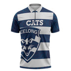 AFL Cats Football Custom Zipper Polo Shirt Geelong Proud Indigenous Art - Aussie Hoodie