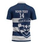 AFL Cats Football Custom Zipper Polo Shirt Geelong Proud Indigenous Art - Aussie Hoodie
