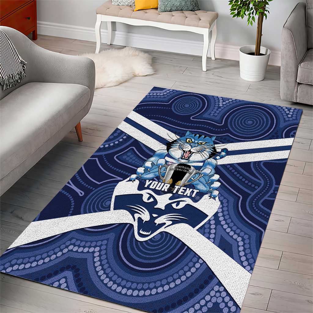 AFL Cats Football Personalised Area Rug Final Geelong Premiers Trophy Aboriginal - Aussie Hoodie